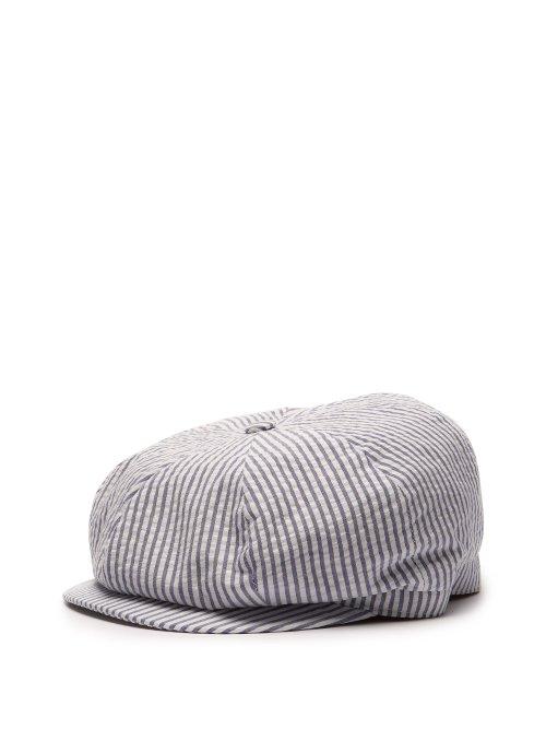 Matchesfashion.com Lock & Co. Hatters - Amalfi Linen Seersucker Flat Cap - Mens - Navy White