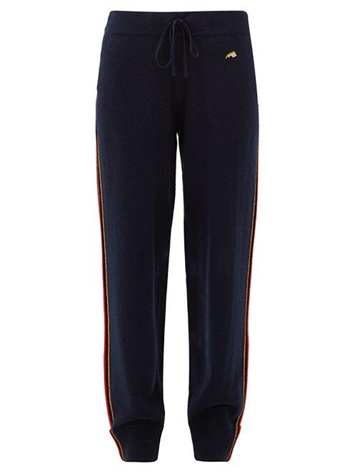 Matchesfashion.com Bella Freud - Suzuka Cashmere-blend Track Pants - Womens - Navy