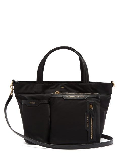 Matchesfashion.com Anya Hindmarch - Leather Trim Tote Bag - Womens - Black