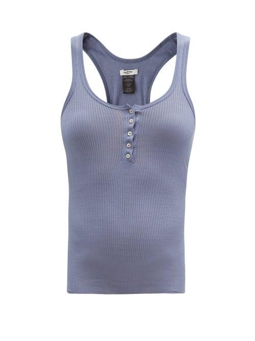 Matchesfashion.com Isabel Marant Toile - Louisalic Ribbed Cotton Tank Top - Womens - Light Blue