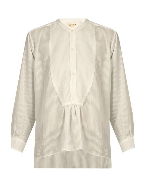 Nili Lotan Greenwich Sheer Striped Cotton Blouse