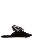 Sanayi 313 Cannoli Looped-tassel Velvet Slipper Shoes