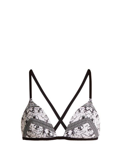 Matchesfashion.com Paolita - Posada Triangle Bikini Top - Womens - Black White