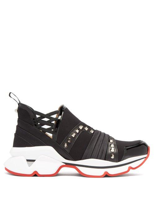 Matchesfashion.com Christian Louboutin - 123 Run Studded Low Top Trainers - Womens - Black