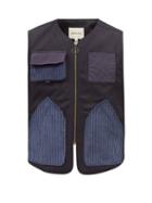 Nicholas Daley - Patch-pocket Cotton-canvas Gilet - Mens - Navy