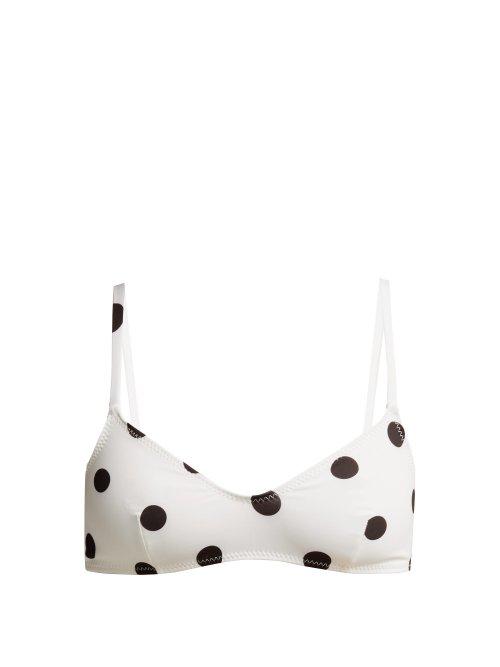 Matchesfashion.com Solid & Striped - Rachel Polka Dot Bikini Top - Womens - White Black