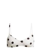Matchesfashion.com Solid & Striped - Rachel Polka Dot Bikini Top - Womens - White Black