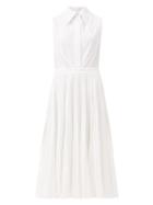 Matchesfashion.com Duncan - Ophelia Piqu-panelled Cotton Shirt Dress - Womens - White