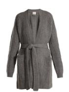 Le Kasha Firenze Tie-waist Ribbed-knit Cashmere Cardigan