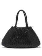 Ladies Bags Dragon Diffusion - Santa Croce Large Woven-leather Tote Bag - Womens - Black