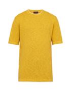 Matchesfashion.com Altea - Knitted Linen Blend T Shirt - Mens - Yellow