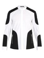 Matchesfashion.com Balmain - Quilted Panelled Cotton Poplin Shirt - Mens - White