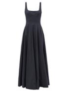 Staud - Wells Cotton-poplin Maxi Dress - Womens - Black