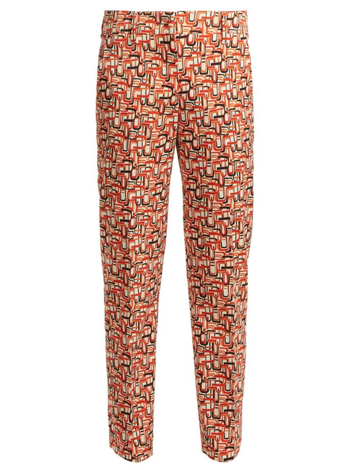 Prada U-print Tailored Wool-blend Trousers