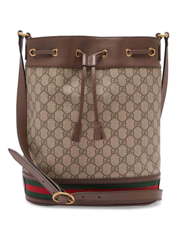 Gucci Ophidia Gg Supreme Leather Bucket Bag