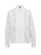 Matchesfashion.com Ann Demeulemeester - Wide Placket Striped Cotton Shirt - Mens - White