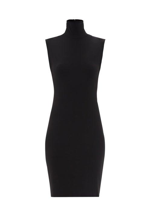 Ladies Rtw Norma Kamali - Turtle Slim-fit Jersey Dress - Womens - Black