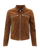 Tom Ford - Single-breasted Suede Jacket - Mens - Brown