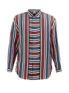 Saint Laurent - Striped Polkadot-jacquard Silk Shirt - Mens - Multi