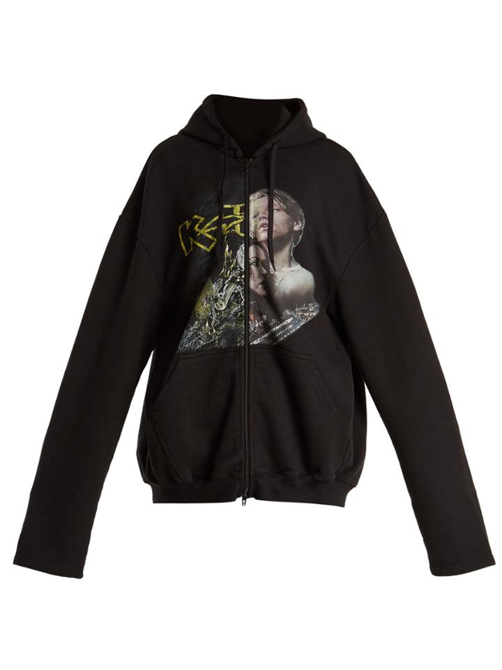 Vetements Metalhead Faces-print Zip-through Sweatshirt
