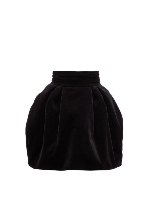 Matchesfashion.com Alexandre Vauthier - Puffed Velvet Mini Skirt - Womens - Black