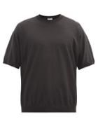 Matchesfashion.com Raey - Oversized Fine-knit Linen-blend T-shirt - Mens - Black