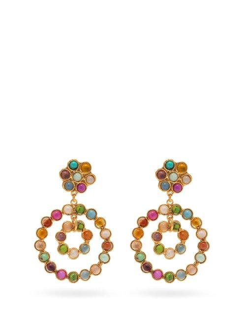 Matchesfashion.com Sylvia Toledano - Beaded Circular Drop Earrings - Womens - Multi