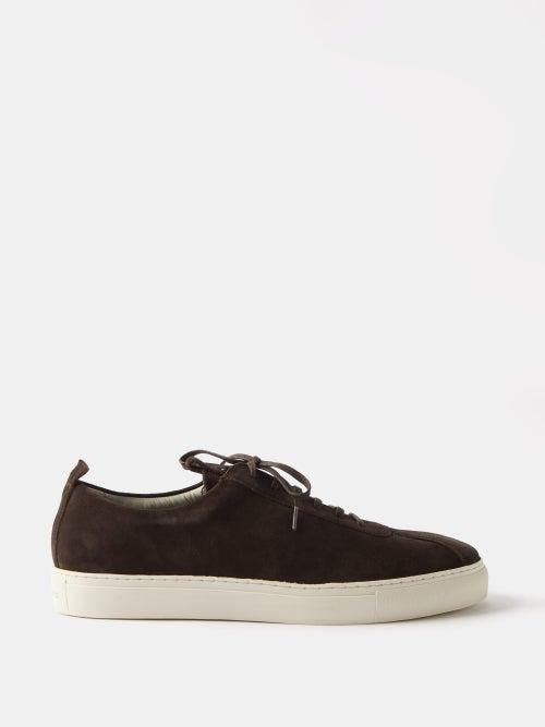 Grenson - Sneaker 1 Suede Trainers - Mens - Dark Brown