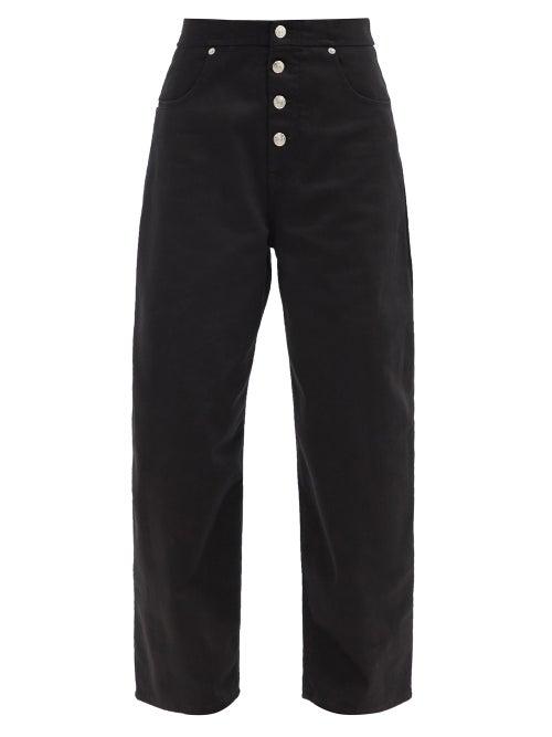 Matchesfashion.com Mm6 Maison Margiela - High-rise Cropped Boyfriend Jeans - Womens - Black