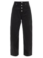 Matchesfashion.com Mm6 Maison Margiela - High-rise Cropped Boyfriend Jeans - Womens - Black