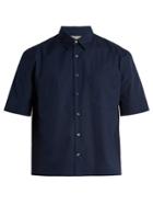 Vince Half-sleeved Cotton-poplin Shirt