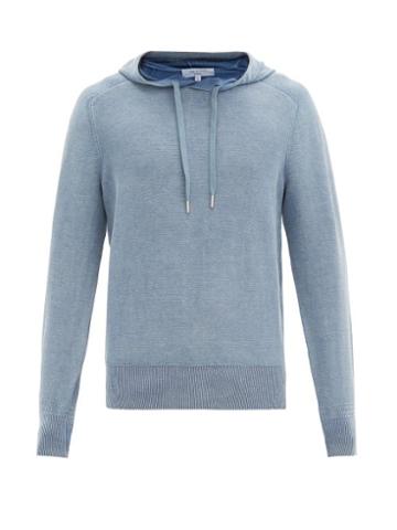 Matchesfashion.com Rag & Bone - Lance Cotton Hooded Sweater - Mens - Blue