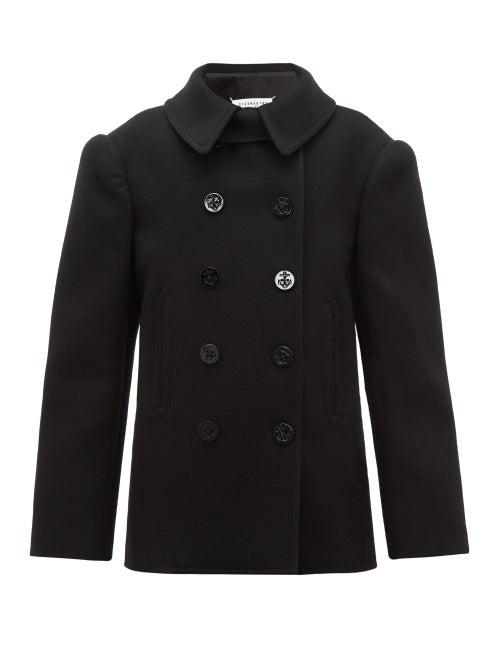 Matchesfashion.com Maison Margiela - Double-breasted Felted Wool Pea Coat - Womens - Black