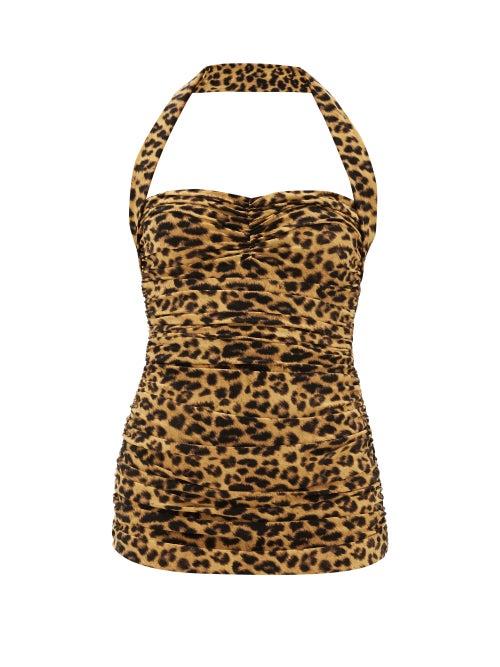Matchesfashion.com Norma Kamali - Bill Mio Leopard-print Swimsuit - Womens - Leopard