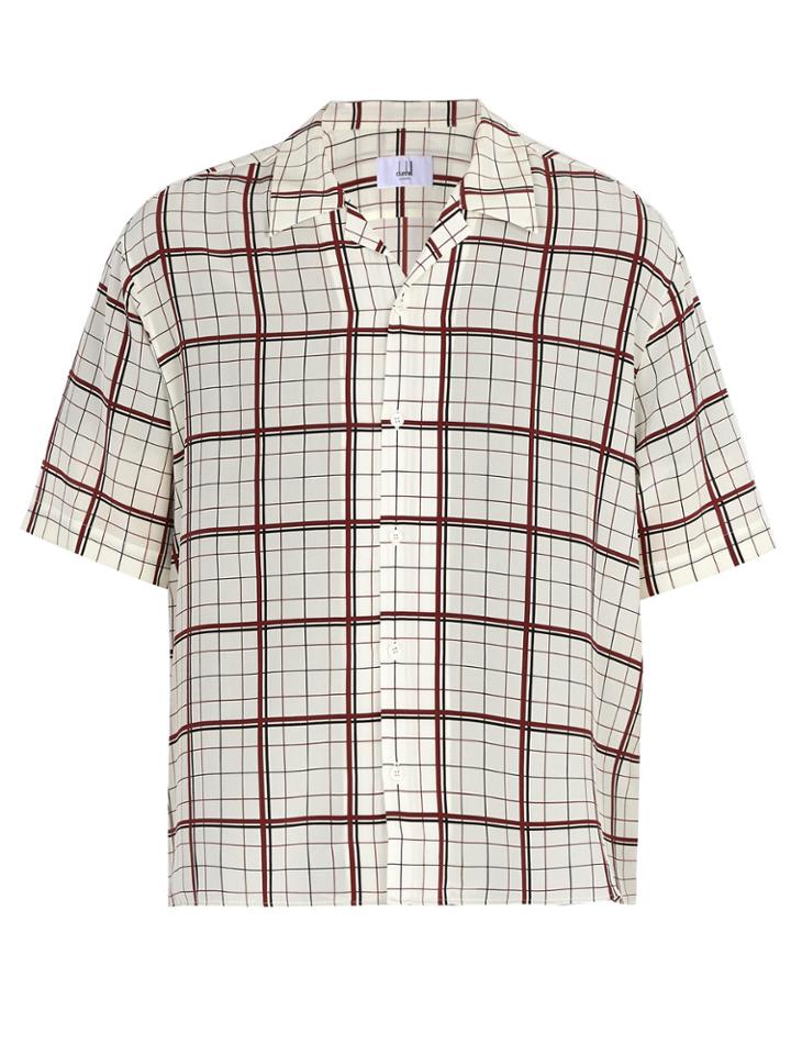 Dunhill Short-sleeved Check-print Silk Shirt