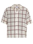 Dunhill Short-sleeved Check-print Silk Shirt
