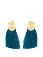 Matchesfashion.com Lizzie Fortunato - Crater Tassel Earrings - Womens - Blue