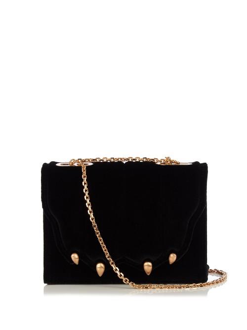 Marco De Vincenzo Paw-effect Velvet Cross-body Bag