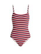 Matchesfashion.com Solid & Striped - The Nina Scoop Back Swimsuit - Womens - Red Stripe