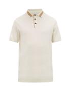 Matchesfashion.com King & Tuckfield - Chevron Knit Merino Wool Polo Shirt - Mens - Cream