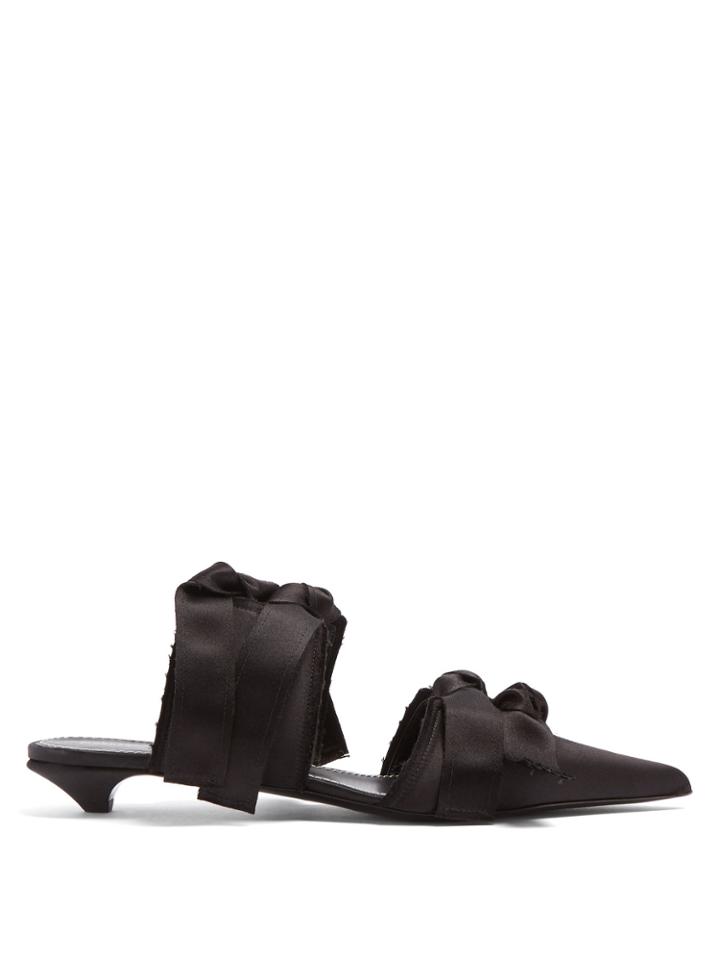 Proenza Schouler Bow-embellished Satin Mules