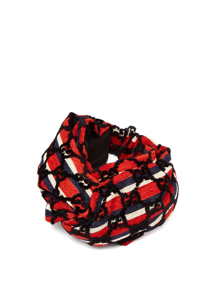 Gucci Gg-print Velvet Headband