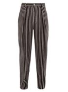 Matchesfashion.com Marrakshi Life - High Rise Striped Cotton Blend Trousers - Mens - Black Multi