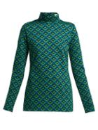 Matchesfashion.com Diane Von Furstenberg - Cube Jacquard Top - Womens - Green Multi