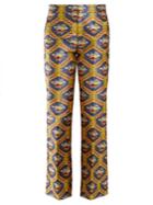 Gucci Geometric Floral-jacquard Flared Trousers