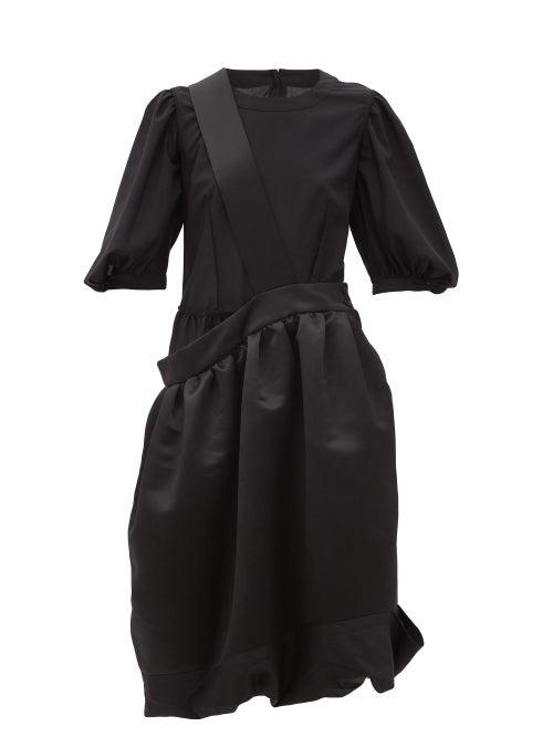 Matchesfashion.com Comme Des Garons Comme Des Garons - Asymmetric Bubble-hem Satin Dress - Womens - Black