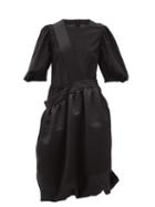 Matchesfashion.com Comme Des Garons Comme Des Garons - Asymmetric Bubble-hem Satin Dress - Womens - Black