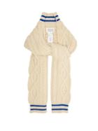 Matchesfashion.com Maison Margiela - Cable Knit Cricket Inspired Scarf - Womens - Beige