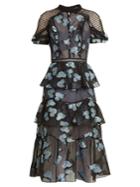 Self-portrait Open-back Floral Fil Coup Midi Dress
