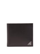 Matchesfashion.com Prada - Logo Plaque Bi Fold Leather Wallet - Mens - Black
